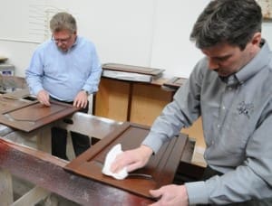 Cabinet doors_work Perfecting finish color on cabinet doors