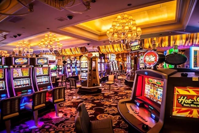 A casino floor with architectural millwork and fixtures requires careful wood finishing, restoration, and maintenance