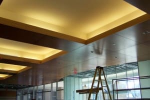 Ceiling panels with lighting